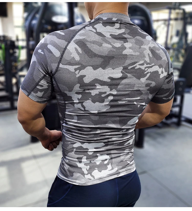 Men Compression T-shirt Male Sporting Skinny Tee Shirt Homme Gyms Running Tight Sweatshirts Fitness Sports Rashguard Plus Size