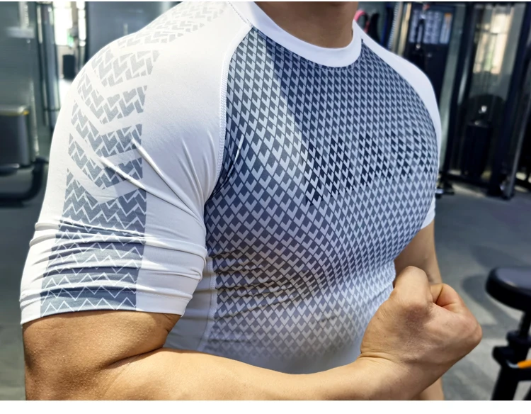 Men Compression T-shirt Male Sporting Skinny Tee Shirt Homme Gyms Running Tight Sweatshirts Fitness Sports Rashguard Plus Size