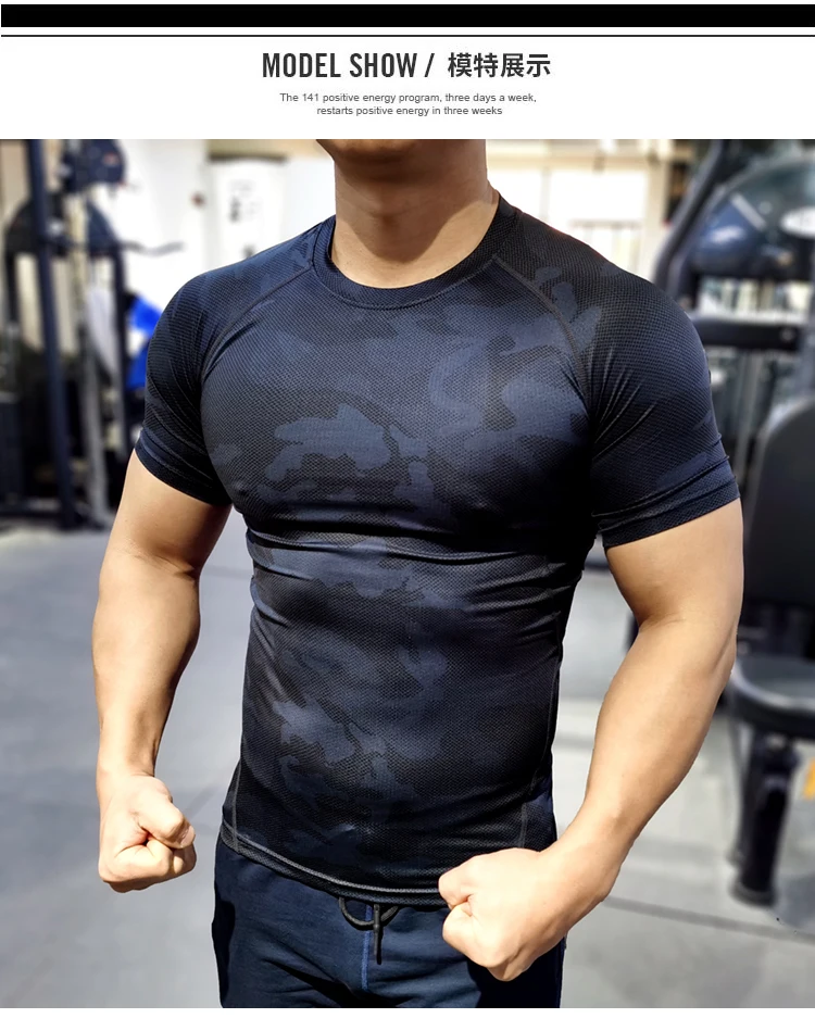 Men Compression T-shirt Male Sporting Skinny Tee Shirt Homme Gyms Running Tight Sweatshirts Fitness Sports Rashguard Plus Size