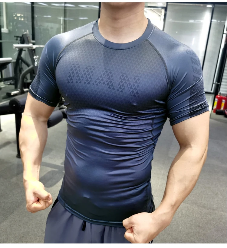 Men Compression T-shirt Male Sporting Skinny Tee Shirt Homme Gyms Running Tight Sweatshirts Fitness Sports Rashguard Plus Size