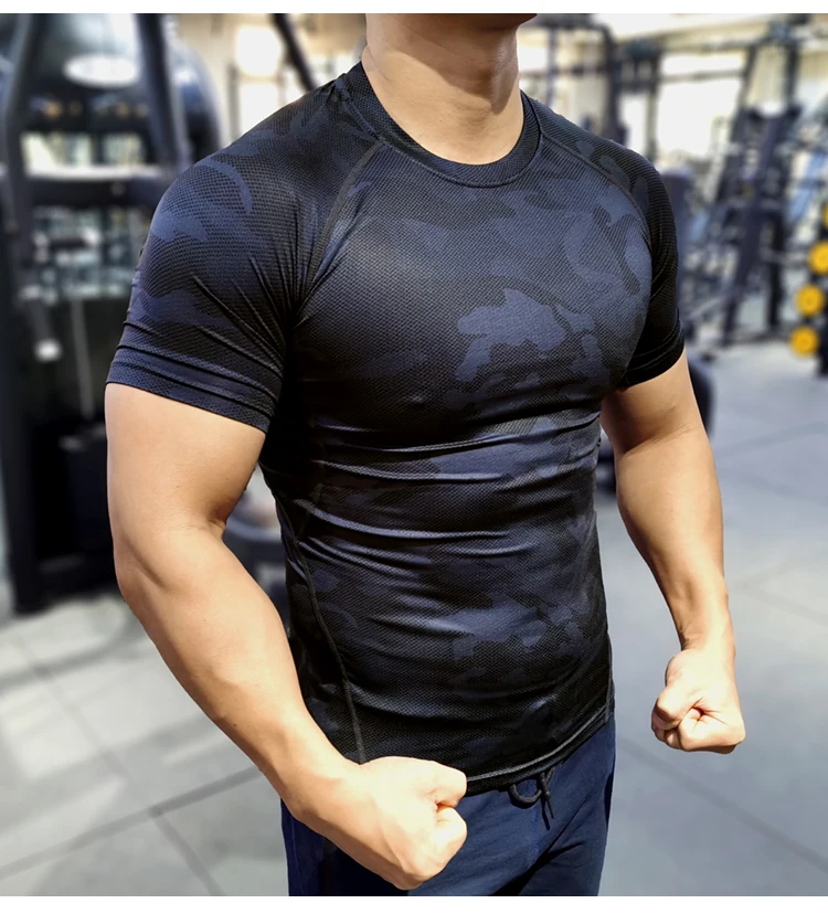 Men Compression T-shirt Male Sporting Skinny Tee Shirt Homme Gyms Running Tight Sweatshirts Fitness Sports Rashguard Plus Size