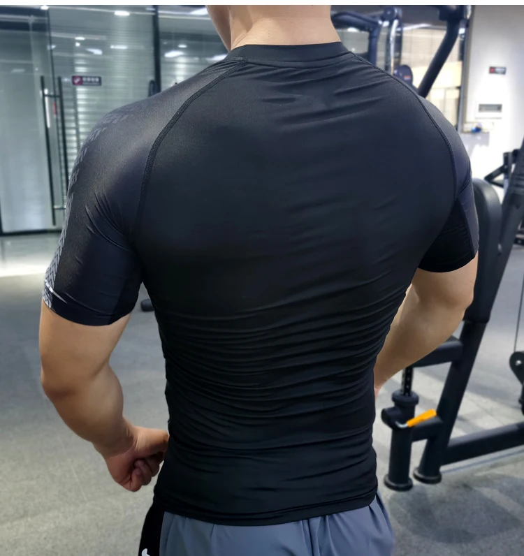 Men Compression T-shirt Male Sporting Skinny Tee Shirt Homme Gyms Running Tight Sweatshirts Fitness Sports Rashguard Plus Size