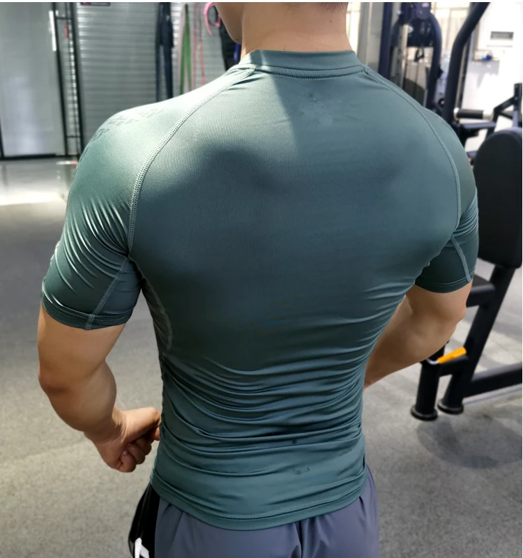 Men Compression T-shirt Male Sporting Skinny Tee Shirt Homme Gyms Running Tight Sweatshirts Fitness Sports Rashguard Plus Size