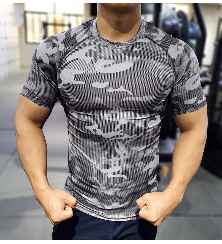 Men Compression T-shirt Male Sporting Skinny Tee Shirt Homme Gyms Running Tight Sweatshirts Fitness Sports Rashguard Plus Size