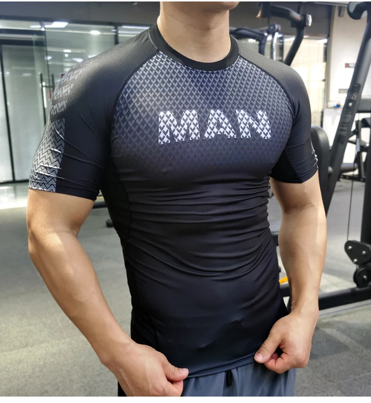 Men Compression T-shirt Male Sporting Skinny Tee Shirt Homme Gyms Running Tight Sweatshirts Fitness Sports Rashguard Plus Size