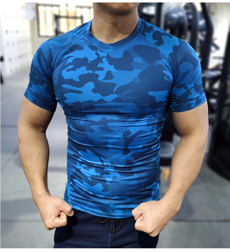 Men Compression T-shirt Male Sporting Skinny Tee Shirt Homme Gyms Running Tight Sweatshirts Fitness Sports Rashguard Plus Size