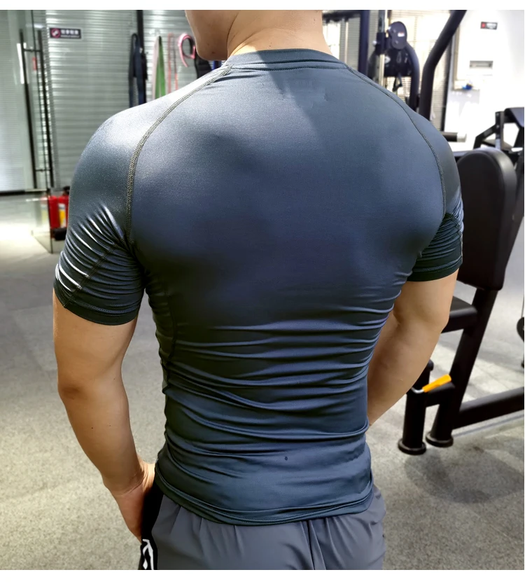Men Compression T-shirt Male Sporting Skinny Tee Shirt Homme Gyms Running Tight Sweatshirts Fitness Sports Rashguard Plus Size
