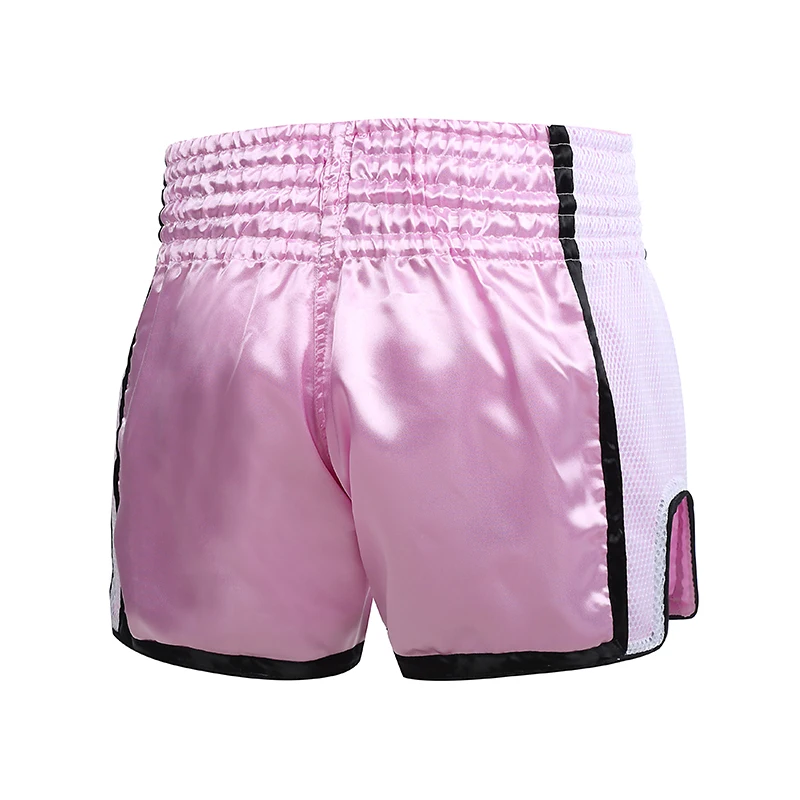 Muay Thai Shorts Men Women Kids Pink Boxing Training Kickboxing Pants Breathable MMA Shorts Combat Martial Arts Fight Clothing