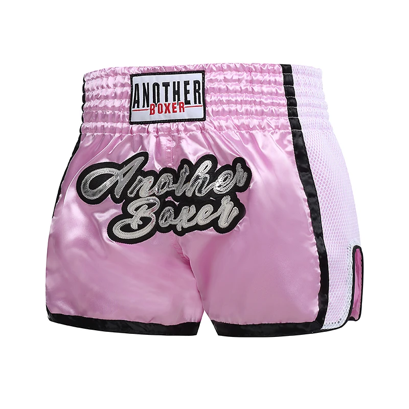 Muay Thai Shorts Men Women Kids Pink Boxing Training Kickboxing Pants Breathable MMA Shorts Combat Martial Arts Fight Clothing