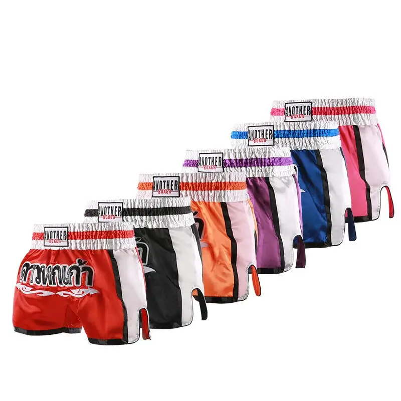 Muay Thai Shorts Men Women Kids Pink Boxing Training Kickboxing Pants Breathable MMA Shorts Combat Martial Arts Fight Clothing