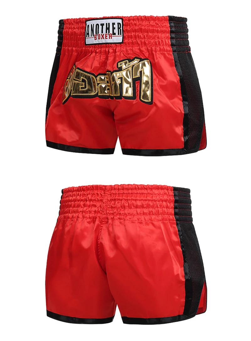 Muay Thai Shorts Men Women Kids Pink Boxing Training Kickboxing Pants Breathable MMA Shorts Combat Martial Arts Fight Clothing