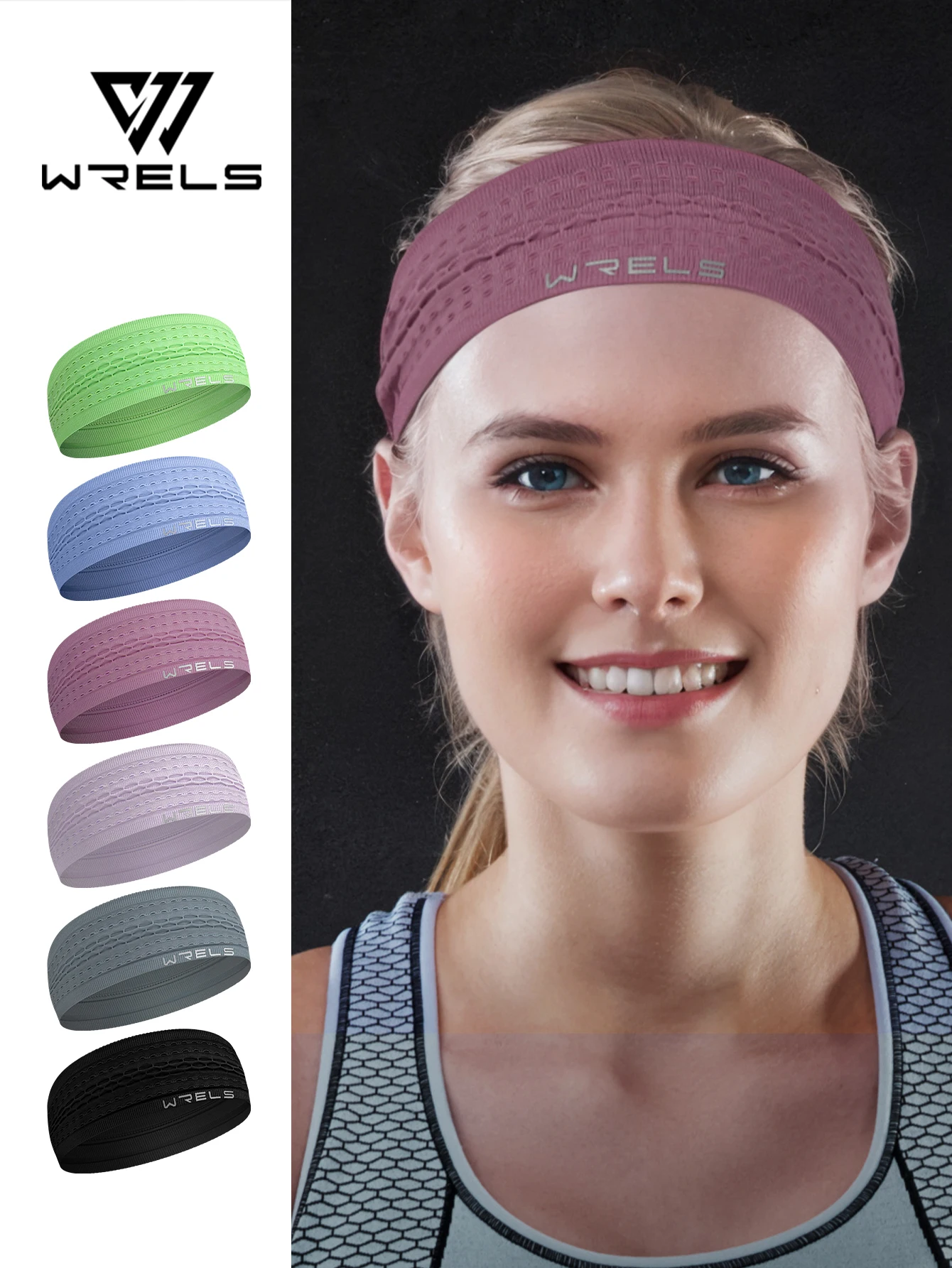 1pc Sport Headbands for Men Women Non-Slip Moisture Wicking Workout Sweatband Fitness Running Cycling Football Yoga Hairband
