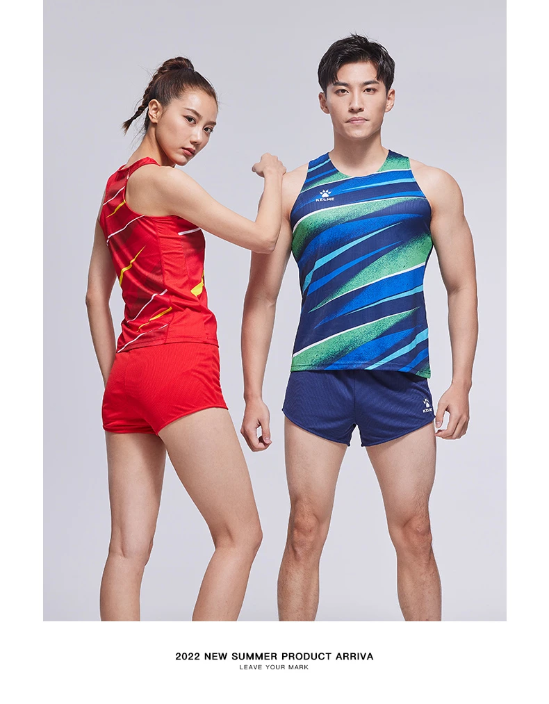 KELME track and field uniforms suits men and women custom made professional competition undershirt sports test sprint training