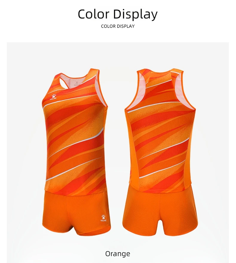 KELME track and field uniforms suits men and women custom made professional competition undershirt sports test sprint training