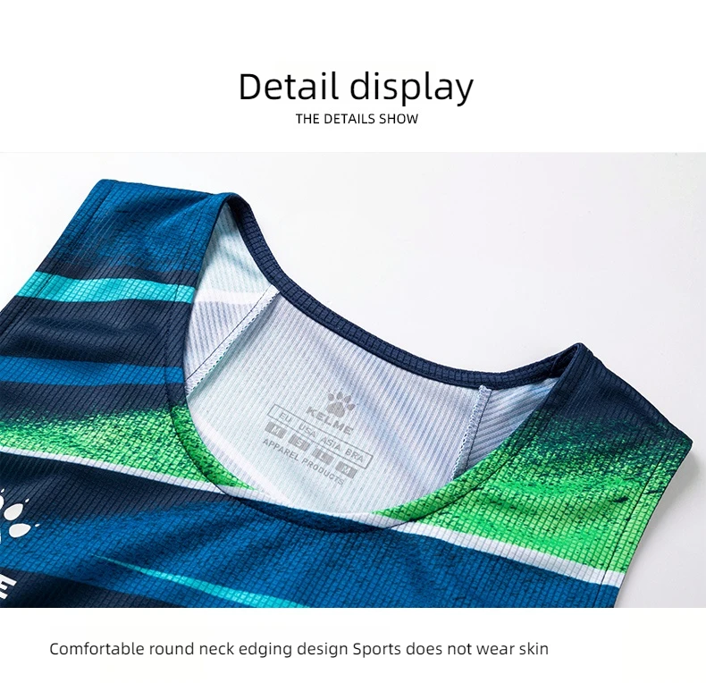 KELME track and field uniforms suits men and women custom made professional competition undershirt sports test sprint training
