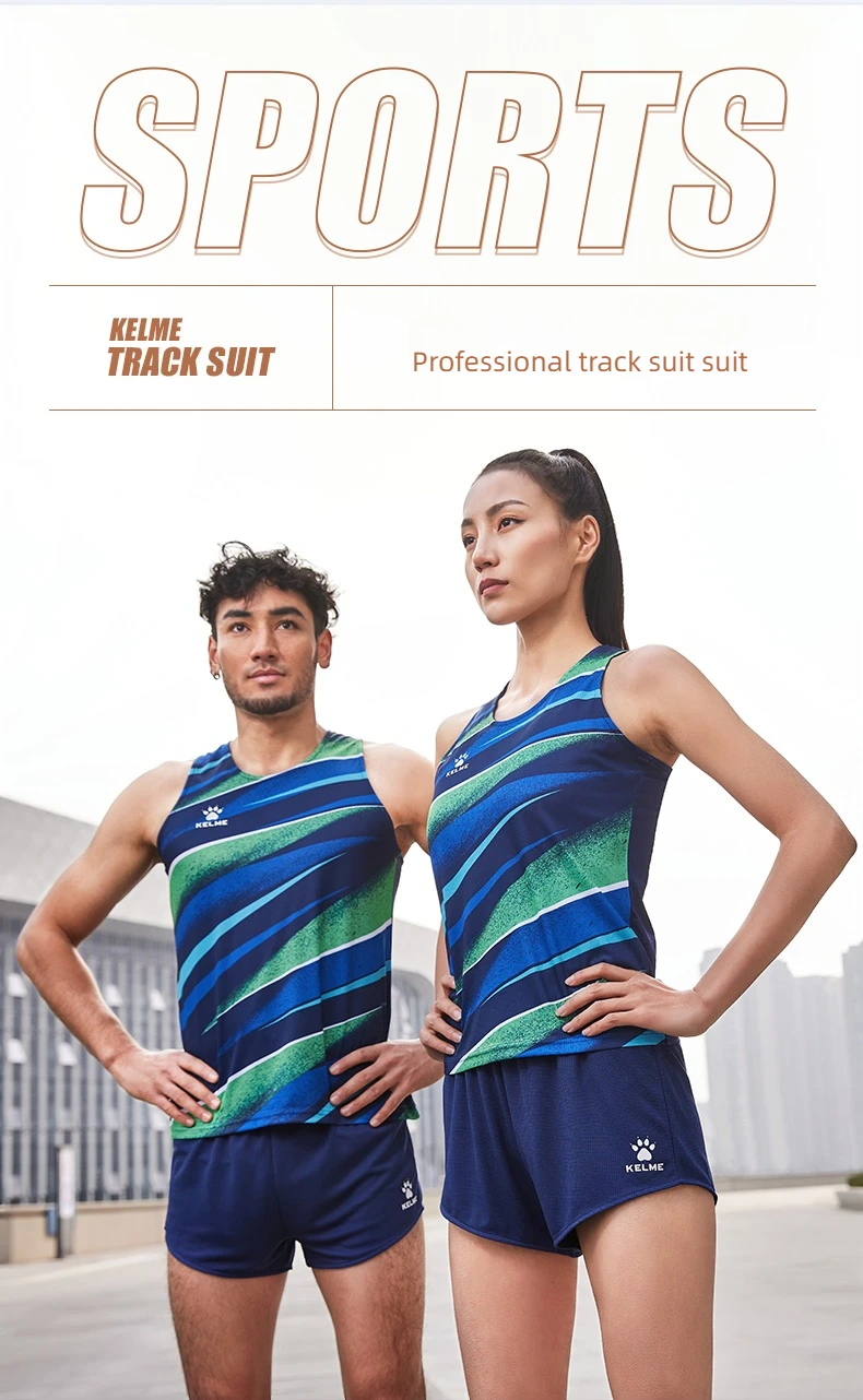 KELME track and field uniforms suits men and women custom made professional competition undershirt sports test sprint training