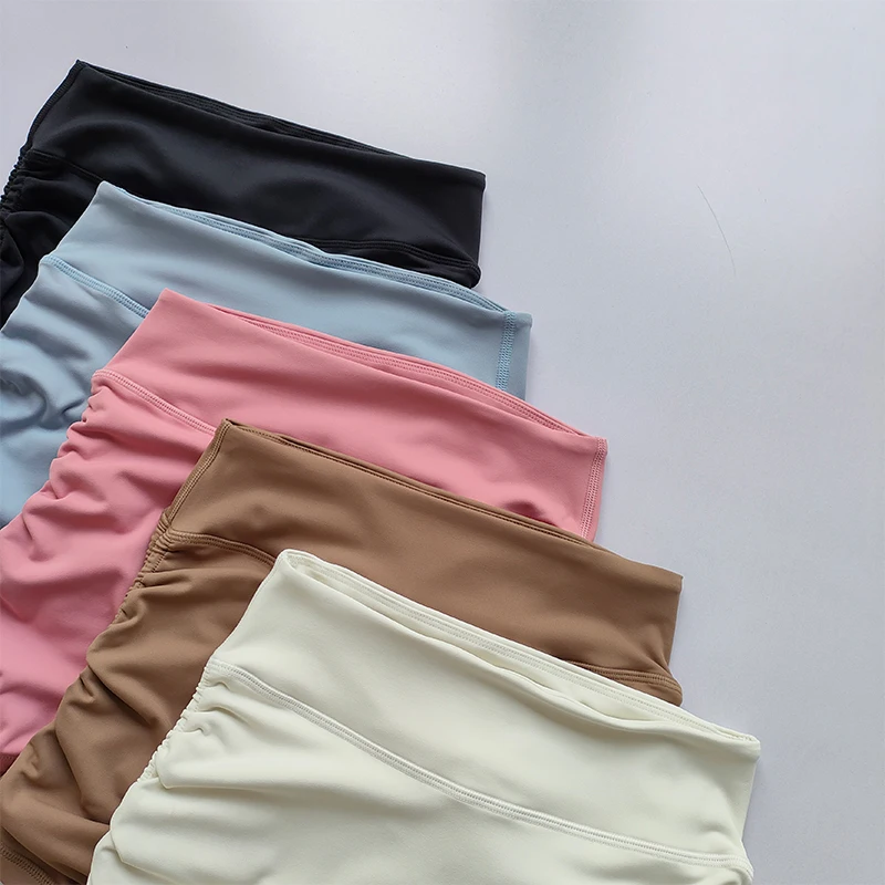 High Waisted Sexy Fitness Shorts Drawstring Straps Quick Drying Running Three Piece Pants Women Peach Buttocks Sports Hot Pants