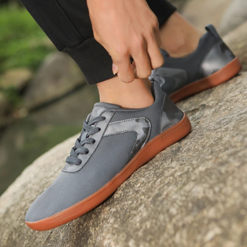 Men's Minimalist Barefoot Sneakers Wide Fit Zero Drop Sole Optimal Relaxation Men's Cross Trainer Barefoot Shoes Wide Toe Box