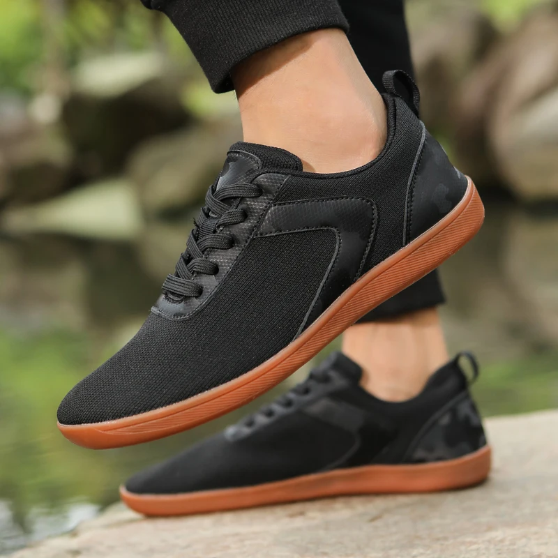 Men's Minimalist Barefoot Sneakers Wide Fit Zero Drop Sole Optimal Relaxation Men's Cross Trainer Barefoot Shoes Wide Toe Box
