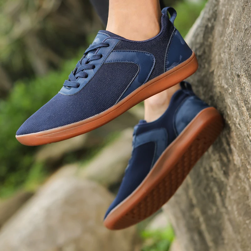 Men's Minimalist Barefoot Sneakers Wide Fit Zero Drop Sole Optimal Relaxation Men's Cross Trainer Barefoot Shoes Wide Toe Box