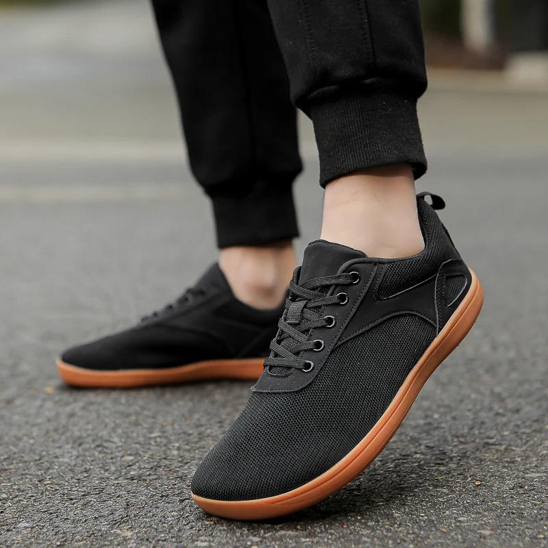 Men's Minimalist Barefoot Sneakers Wide Fit Zero Drop Sole Optimal Relaxation Men's Cross Trainer Barefoot Shoes Wide Toe Box