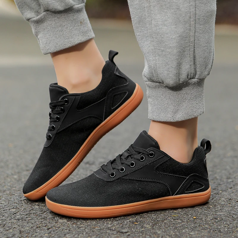 Men's Minimalist Barefoot Sneakers Wide Fit Zero Drop Sole Optimal Relaxation Men's Cross Trainer Barefoot Shoes Wide Toe Box