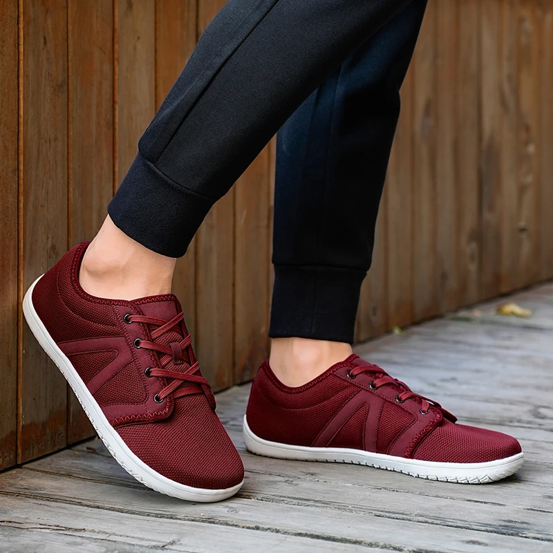 Men's Minimalist Barefoot Sneakers Wide Fit Zero Drop Sole Optimal Relaxation Men's Cross Trainer Barefoot Shoes Wide Toe Box