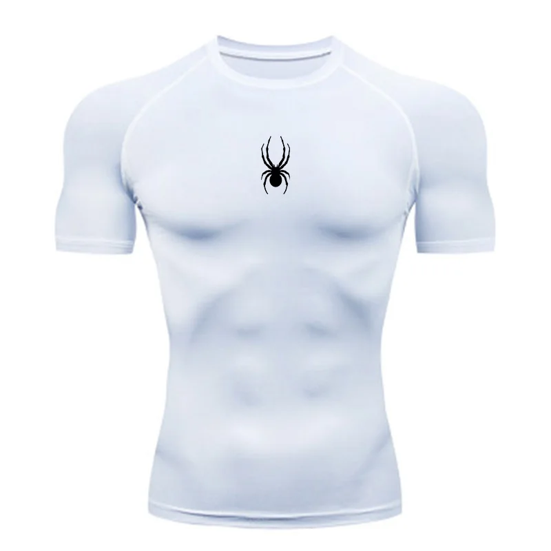 Men Sport T-Shirt Spider Quick Dry Bodybuilding Running Shirt Compression Tops Gym T Shirt Men Fitness Tight Tees Rashgard