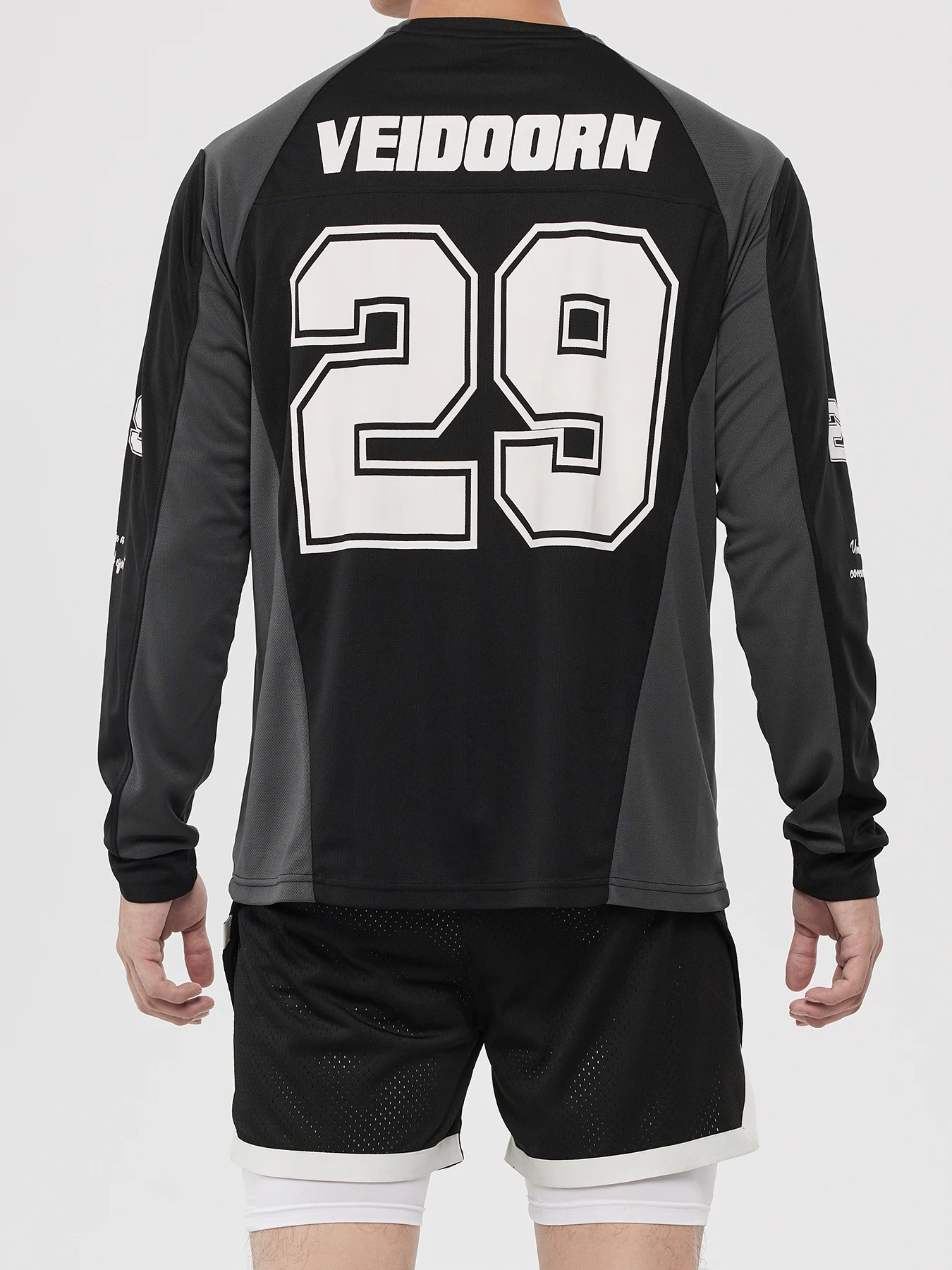Veidoorn Number 29 Sport Tees for Men 100% Polyester Quick Dry Long Sleeve T Shirt Round Neck Football Jersey