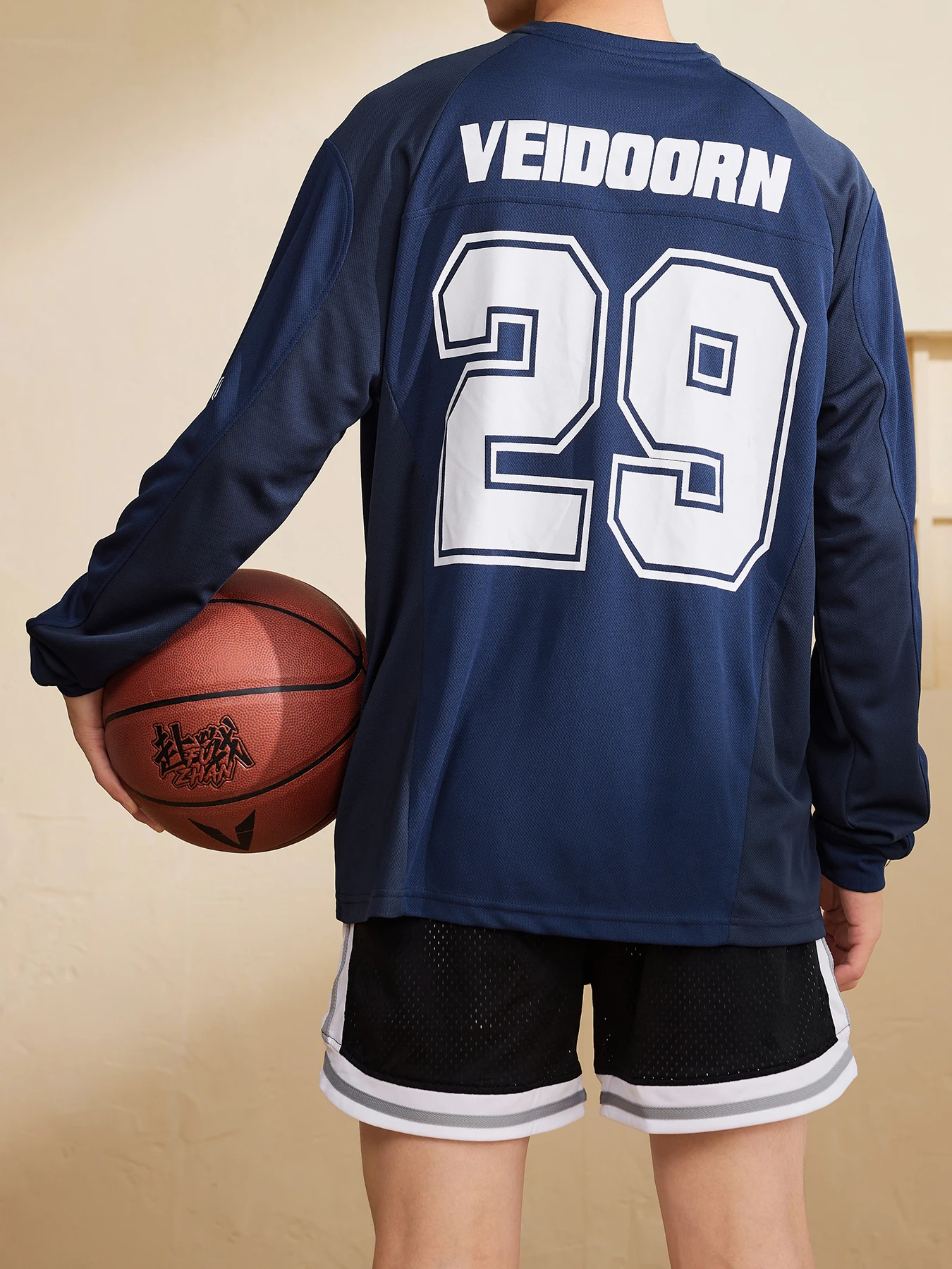 Veidoorn Number 29 Sport Tees for Men 100% Polyester Quick Dry Long Sleeve T Shirt Round Neck Football Jersey
