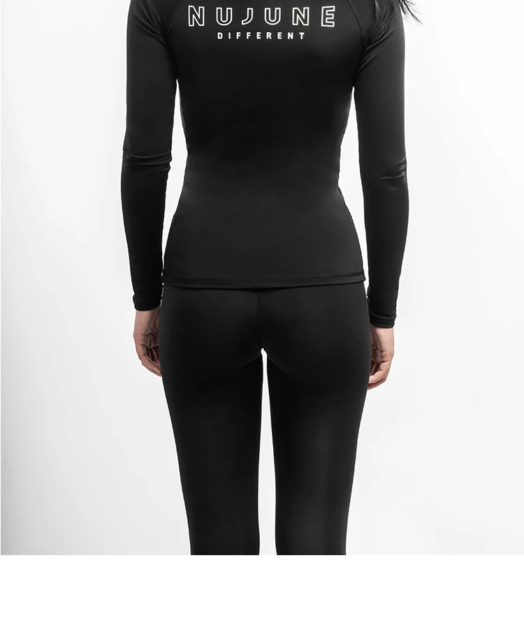 Nu-June Women Surf Top Rashguard Swimming Suit Long Sleeve Zipper Rash Guard Surfing UPF50+ Swimsuit Quick-Dry Top Beachwear