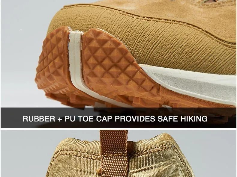 RAX Men Hiking Shoes Mid-top Waterproof Outdoor Sneaker Men Leather Trekking Boots Trail Camping Climbing Hunting Sneakers Women