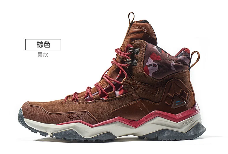 RAX Men Hiking Shoes Mid-top Waterproof Outdoor Sneaker Men Leather Trekking Boots Trail Camping Climbing Hunting Sneakers Women