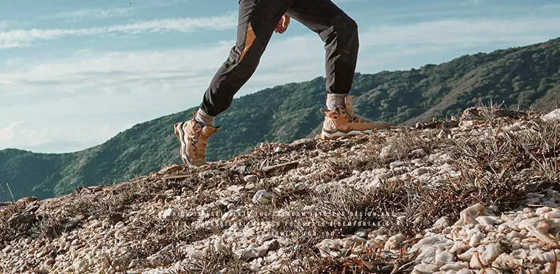 RAX Men Hiking Shoes Mid-top Waterproof Outdoor Sneaker Men Leather Trekking Boots Trail Camping Climbing Hunting Sneakers Women