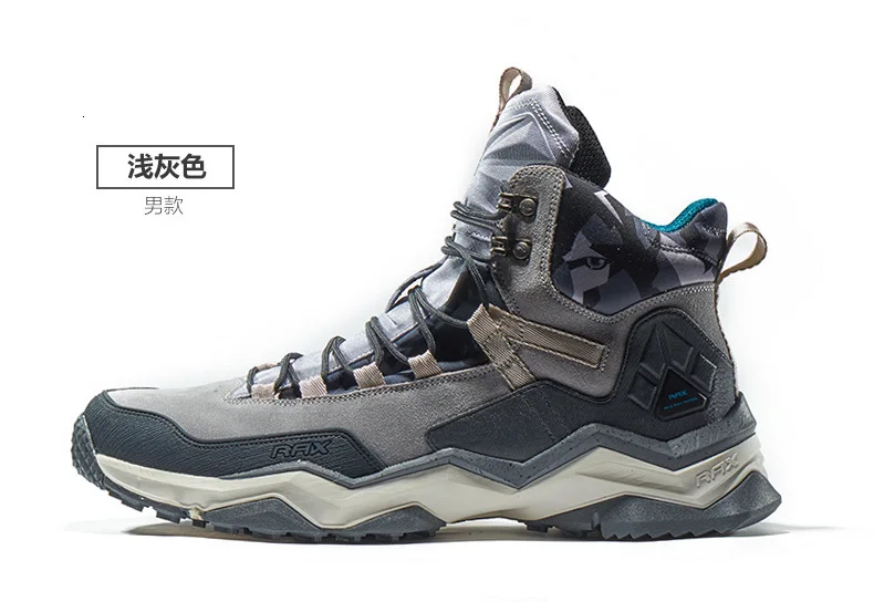 RAX Men Hiking Shoes Mid-top Waterproof Outdoor Sneaker Men Leather Trekking Boots Trail Camping Climbing Hunting Sneakers Women