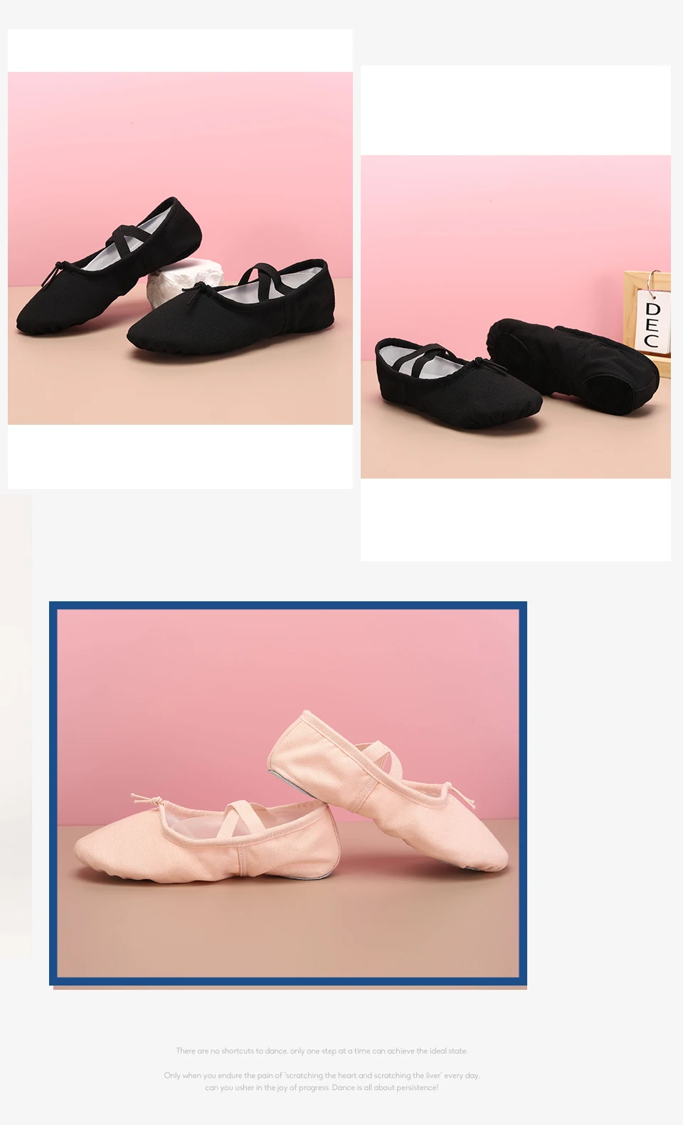 Flat Girls Ballet Shoes Canvas Black Pink Soft Ballet Belly Gym Yoga Practise Dance Shoes Kids Woman Dance Slippers