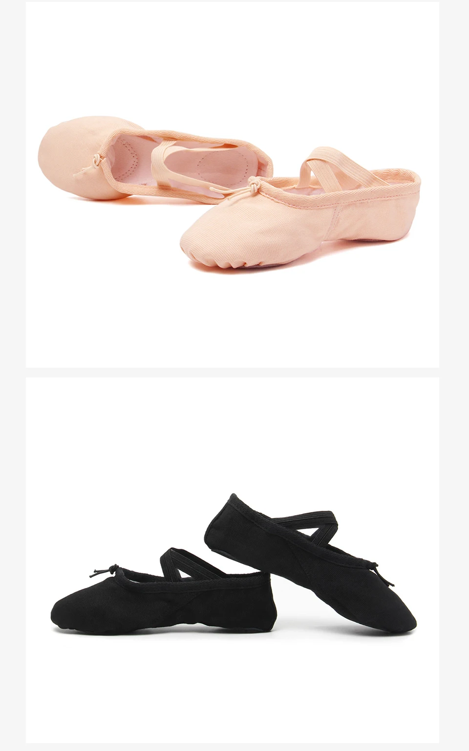 Flat Girls Ballet Shoes Canvas Black Pink Soft Ballet Belly Gym Yoga Practise Dance Shoes Kids Woman Dance Slippers