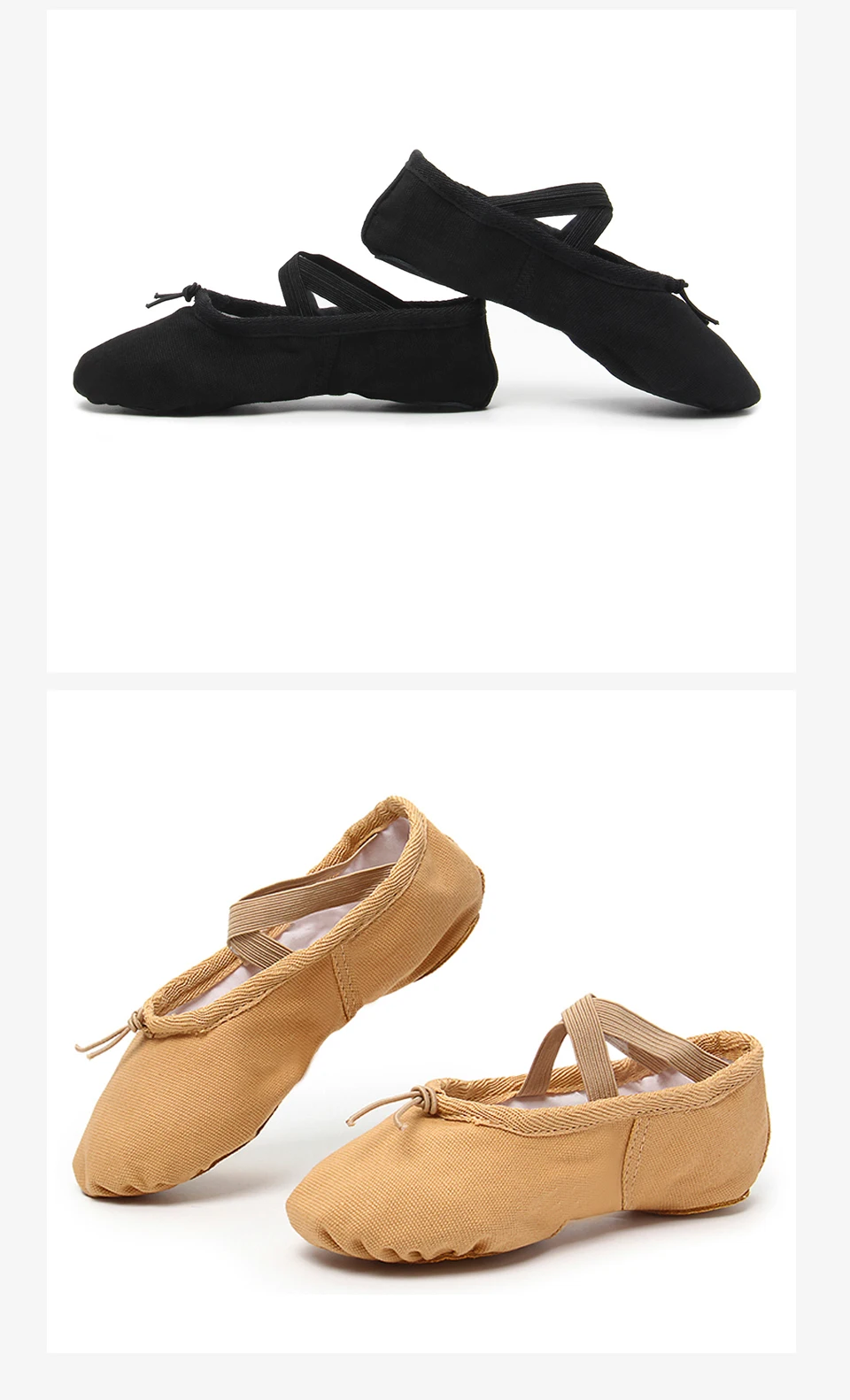 Flat Girls Ballet Shoes Canvas Black Pink Soft Ballet Belly Gym Yoga Practise Dance Shoes Kids Woman Dance Slippers