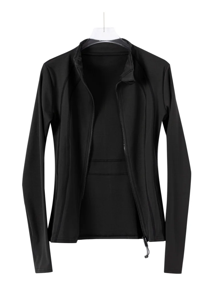 Women's slimming yoga jacket; light and thin running and fitness outfit; professional pilates training sports top for autumn