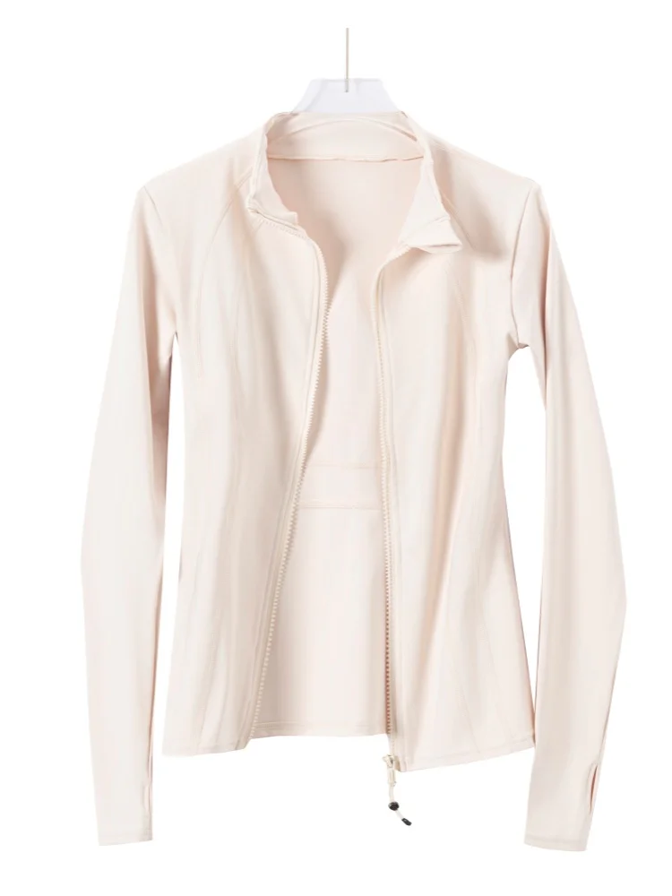 Women's slimming yoga jacket; light and thin running and fitness outfit; professional pilates training sports top for autumn