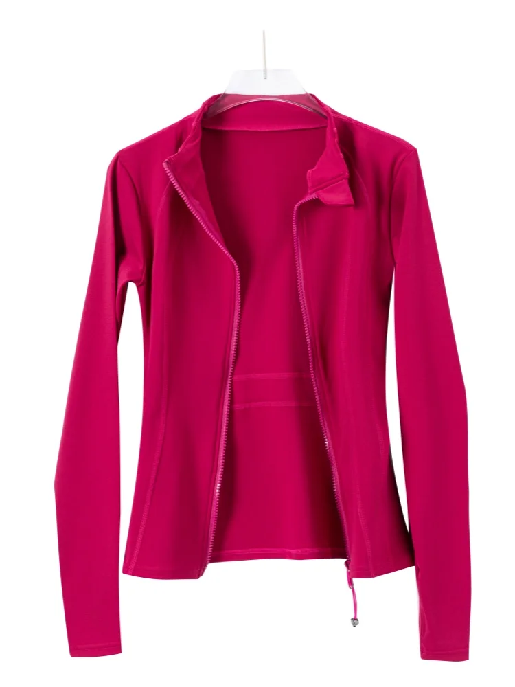 Women's slimming yoga jacket; light and thin running and fitness outfit; professional pilates training sports top for autumn