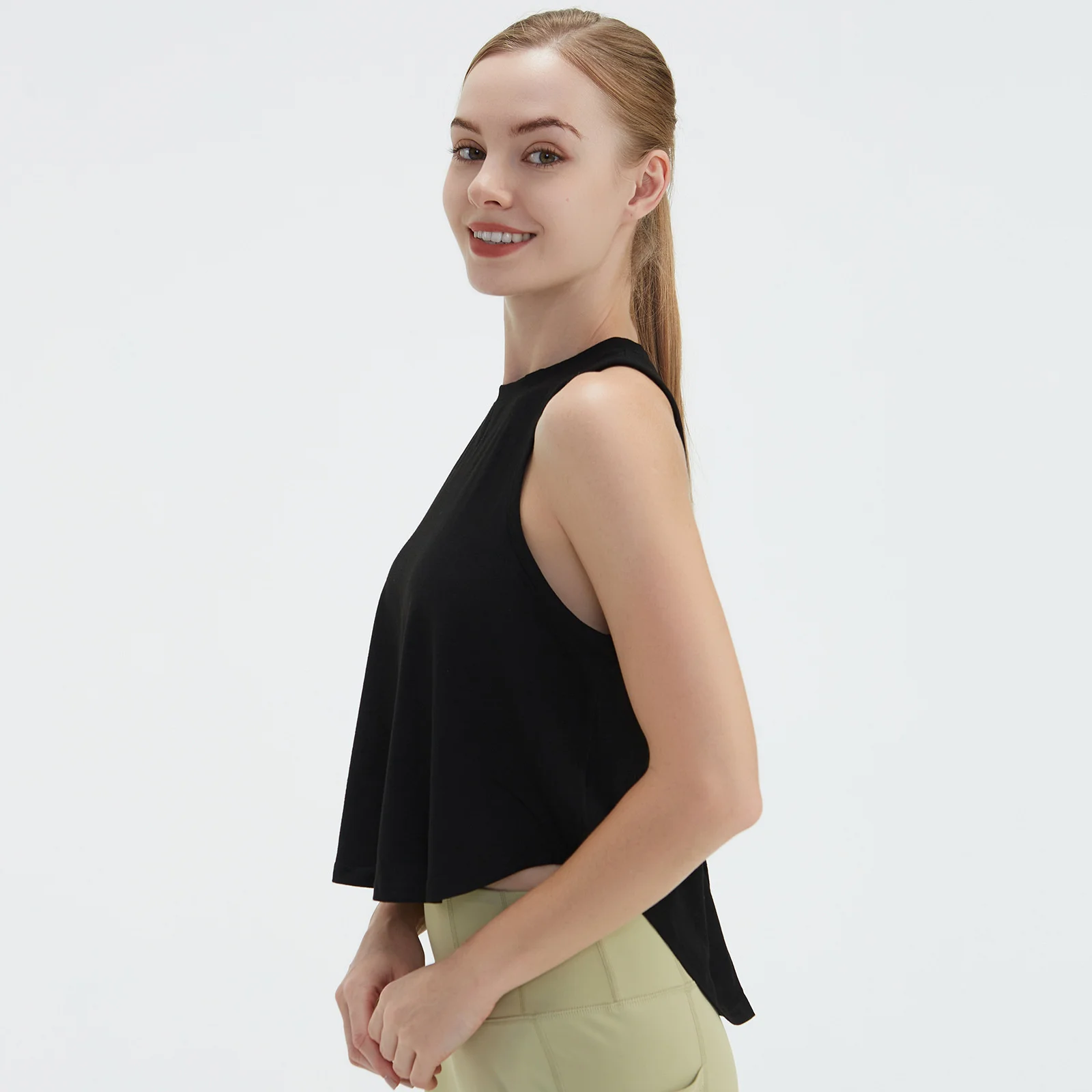 Summer Sexy Crop Top Sport Fitness Yoga Tank Top for Women Quick Dry Solid Color Running Top Gym Workout Sport Shirt S-XXL
