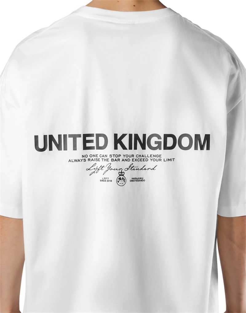 LYFT UNITED KINGDOM Trendy Loose Fitting Men's Sports Short Sleeved T-shirt Pure Cotton Gym Running Shirts Training Clothes Tees