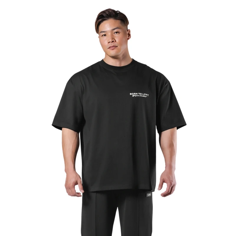 LYFT UNITED KINGDOM Trendy Loose Fitting Men's Sports Short Sleeved T-shirt Pure Cotton Gym Running Shirts Training Clothes Tees