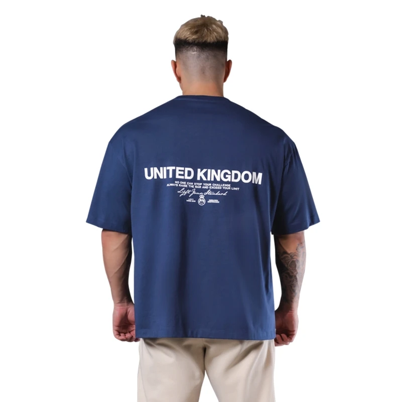 LYFT UNITED KINGDOM Trendy Loose Fitting Men's Sports Short Sleeved T-shirt Pure Cotton Gym Running Shirts Training Clothes Tees