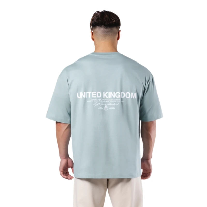 LYFT UNITED KINGDOM Trendy Loose Fitting Men's Sports Short Sleeved T-shirt Pure Cotton Gym Running Shirts Training Clothes Tees