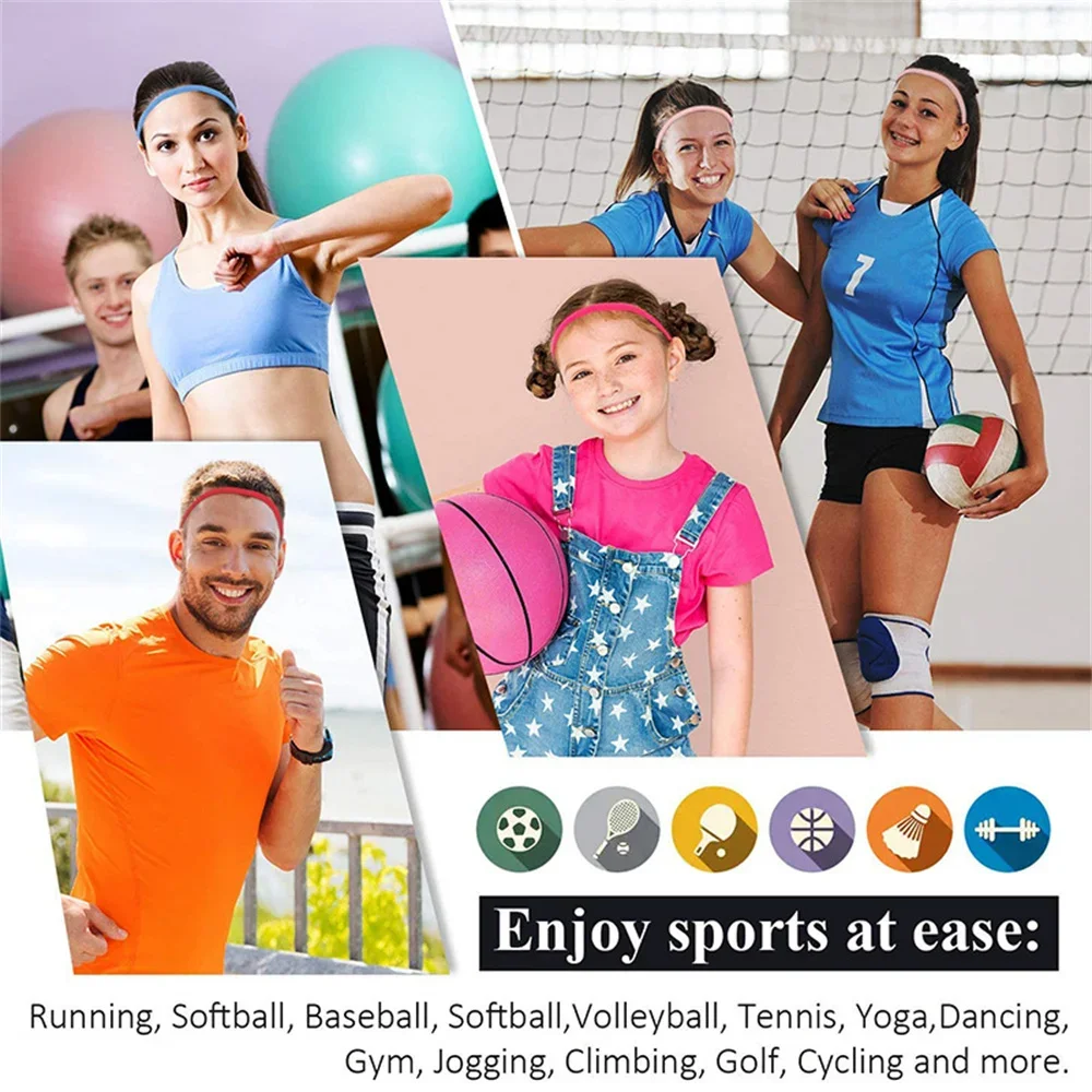 1PCs Simple unisex sports hairband non-slip silicone strip sweat guide elastic headbands yoga running fitness hair accessories