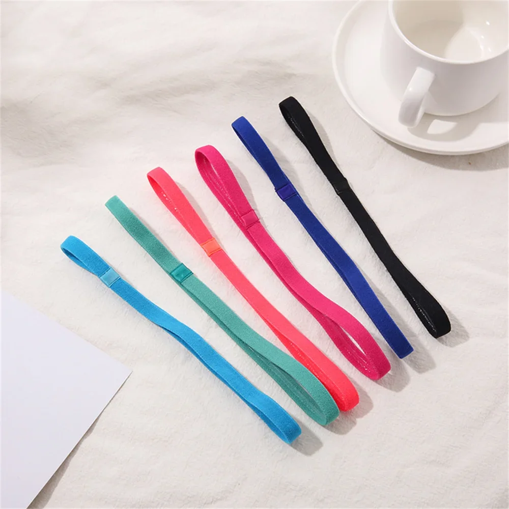 1PCs Simple unisex sports hairband non-slip silicone strip sweat guide elastic headbands yoga running fitness hair accessories