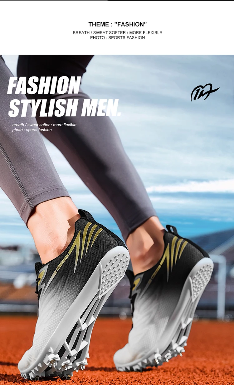 Men Women Track Field Events Cleats Sprint Shoes Athlete Short Spikes Running Sneakers Training Racing Sport Shoes Size 34-44