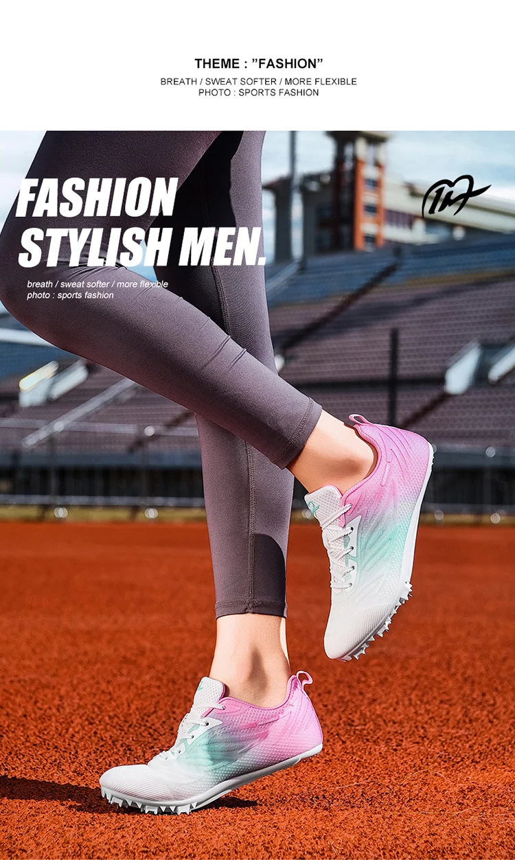 Men Women Track Field Events Cleats Sprint Shoes Athlete Short Spikes Running Sneakers Training Racing Sport Shoes Size 34-44